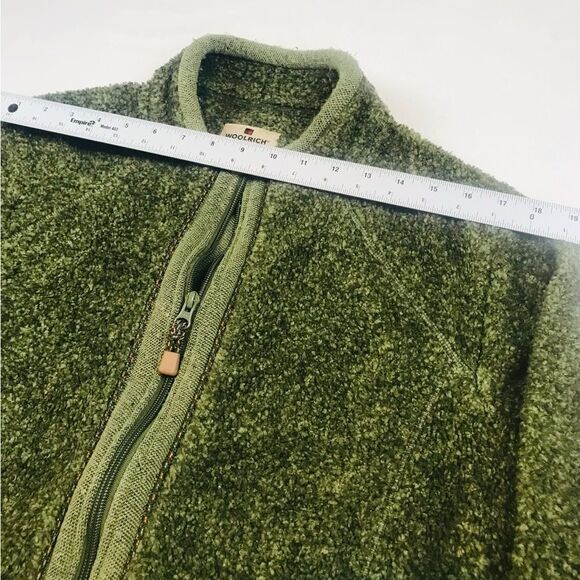 Woolrich Vintage Olive Green Zip Down Sherpa Fleece - Women’s Medium - Picture 3 of 10